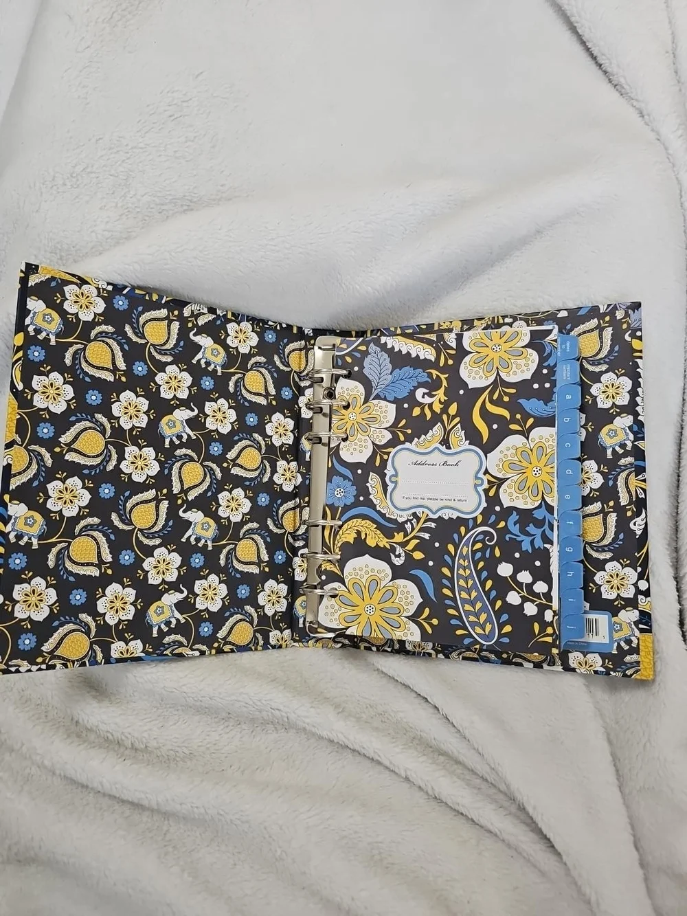 Vera Bradley Ellie Blue Binder Style Address Book NWT